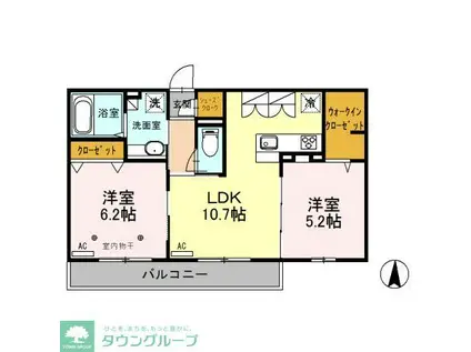 ロイジェントパークス レイクタウン III O(2LDK/3階)の間取り写真