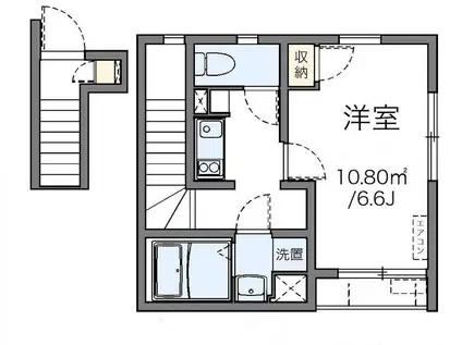 サンルーチェ三鷹II(1K/2階)の間取り写真