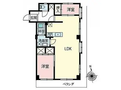 キャッスルメジェール(2LDK/2階)の間取り写真