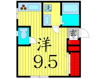 ヤハギハイツ(ワンルーム/1階)の間取り写真