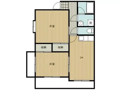 本住町マンション(2DK/2階)の間取り写真