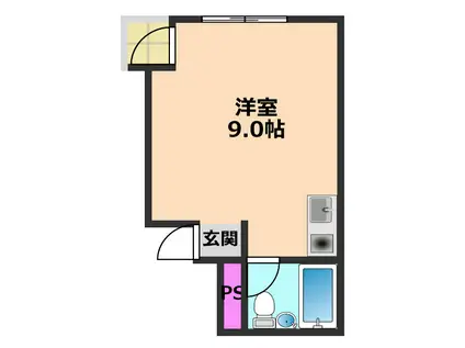 上田辺薩摩ビル(ワンルーム/6階)の間取り写真