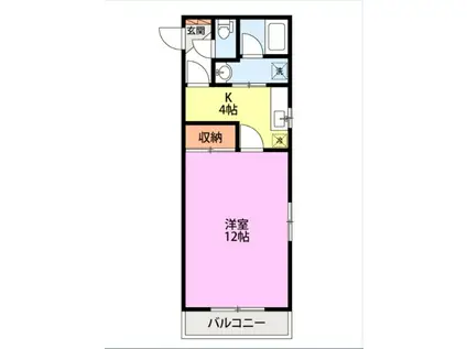 メゾン・ミライト(1K/1階)の間取り写真