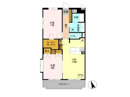 フレグランス(2LDK/3階)の間取り写真