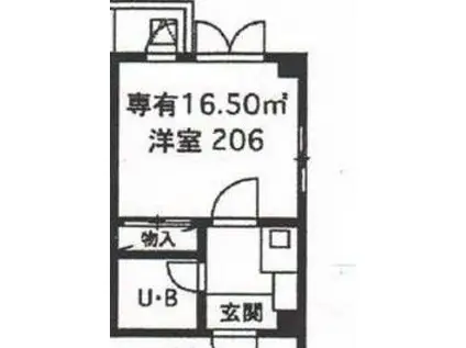 ニチエーインむさしの(ワンルーム/2階)の間取り写真