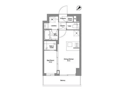 ビーピーアールレジデンスモトマチ ベイ サイド(1DK/3階)の間取り写真