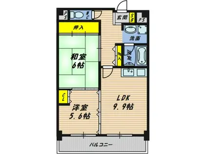 エクセル・ラ・ヴェール(2LDK/7階)の間取り写真