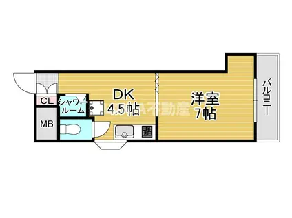 ハイネス岡崎(1DK/6階)の間取り写真