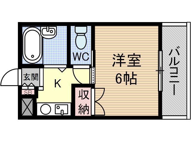セレント茨木鮎川(1K/1階)の間取り写真