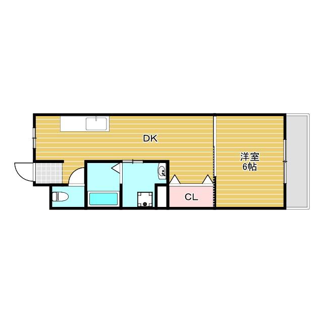 豊南ハイツ(1DK/3階)の間取り写真