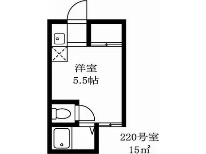恵比寿セントラル(ワンルーム/2階)の間取り写真