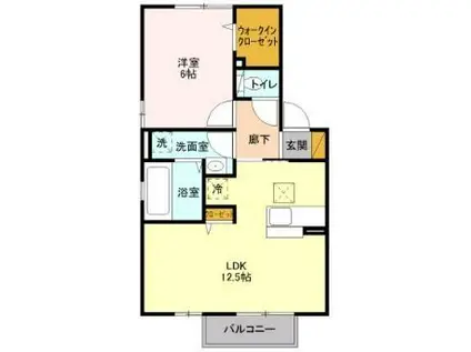 ファミーユ(1LDK/1階)の間取り写真