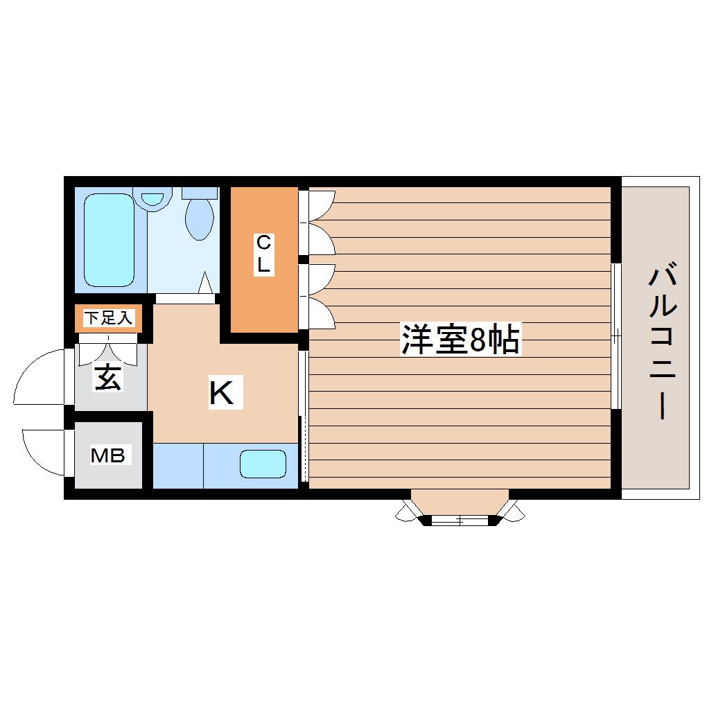 イーグルハイツ宮千代(1K/5階)の間取り写真