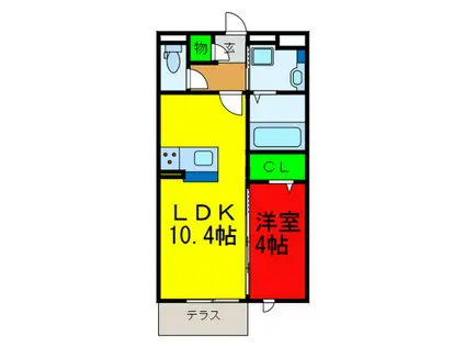 フロレゾン(1LDK/1階)の間取り写真