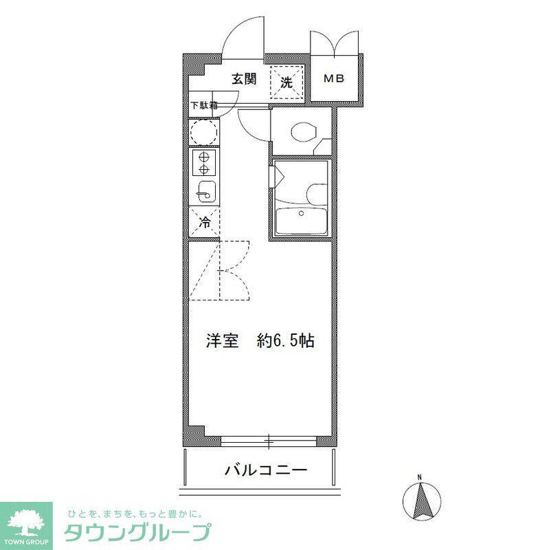 ラグゼナ本厚木(ワンルーム/2階)の間取り写真