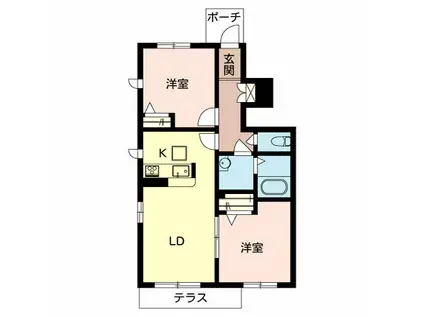 シャーメゾン・フローラ(2LDK/1階)の間取り写真