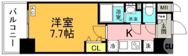 SOPHIA COURT鳳(1K/8階)の間取り写真