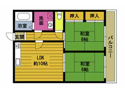星華ビル(3LDK/3階)の間取り写真