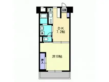 アスターハウス旭駅前(1DK/6階)の間取り写真