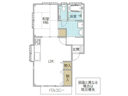 ファミールさくら(1LDK/1階)の間取り写真