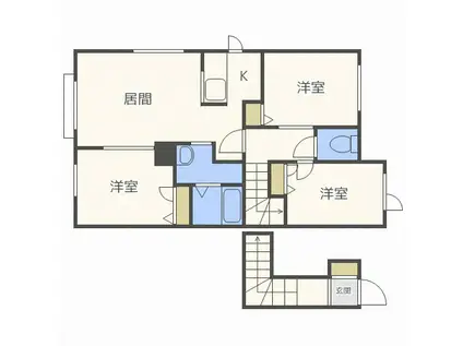LAME・CANA前田(2LDK/2階)の間取り写真