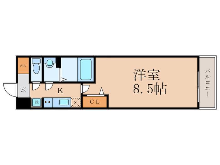 トレジャーマンションII(1K/4階)の間取り写真