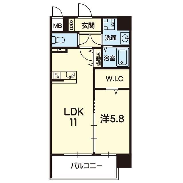 CROIREII(1LDK/5階)の間取り写真