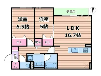 クラシスト瑞光(2LDK/3階)の間取り写真