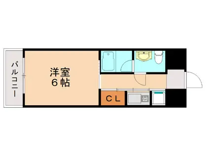 スパークリングタワー西門橋(1K/9階)の間取り写真