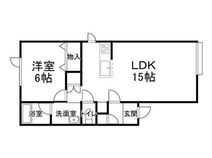 AURA(1LDK/1階)の間取り写真