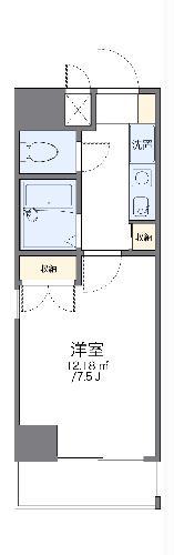 レオパレスRX倉敷(1K/4階)の間取り写真
