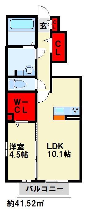 ARIETTA(1LDK/1階)の間取り写真