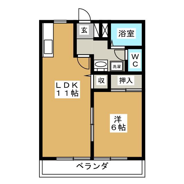 サンシティ林セブンC(1LDK/2階)の間取り写真