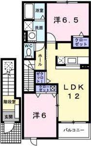 イーストパーク美堀(2LDK/2階)の間取り写真