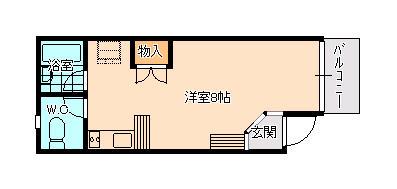 コーポイーグル(ワンルーム/2階)の間取り写真