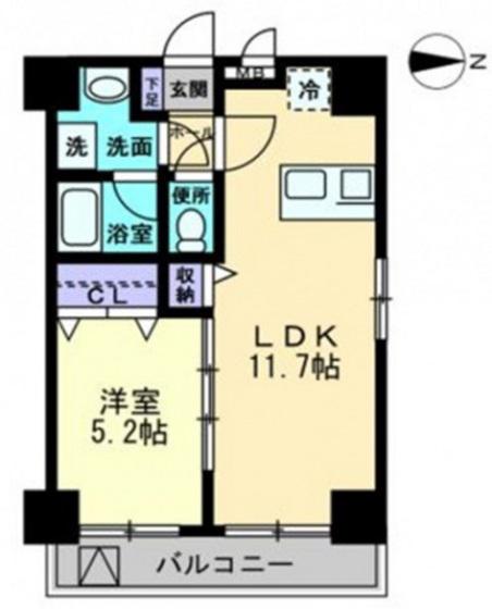 ARCSTAGE表町(1LDK/6階)の間取り写真