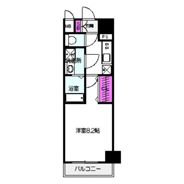 セオリー大阪パーチェ(1K/2階)の間取り写真