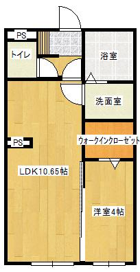 チアフルビューティ白山 B棟(1LDK/3階)の間取り写真