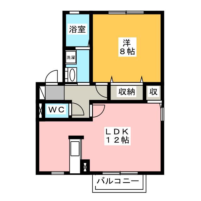 セジュール・F(1LDK/1階)の間取り写真