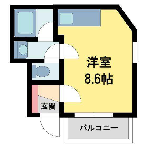 シティハウス高司(ワンルーム/1階)の間取り写真