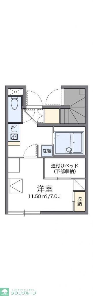 レオパレスカワシマII(1K/1階)の間取り写真