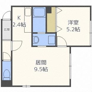 RS末広(1LDK/1階)の間取り写真