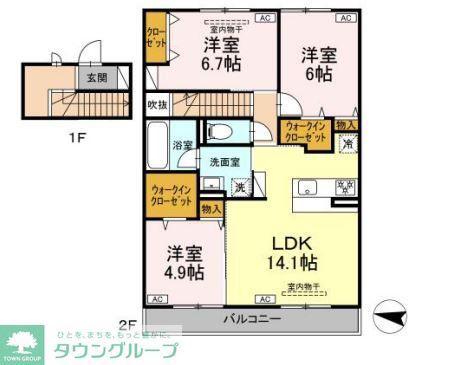 VISTA FUJI(3LDK/2階)の間取り写真