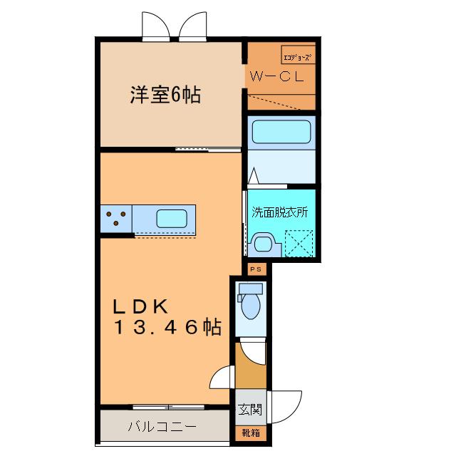 ハスコリオ・テール(1LDK/3階)の間取り写真