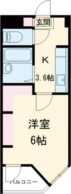 アプリーレ京町(1K/2階)の間取り写真