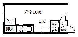 アイビー旭医前(1K/1階)の間取り写真