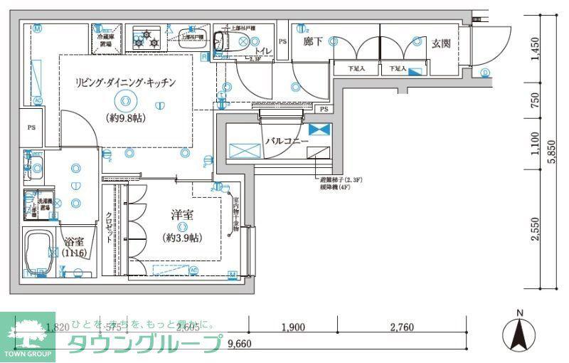 セジョリ東陽町II(1LDK/2階)の間取り写真