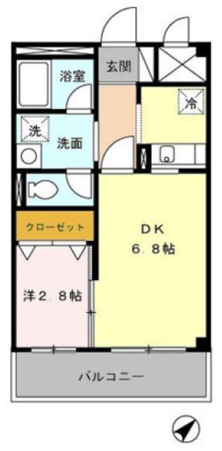 サンライトヒルズ(2K/2階)の間取り写真