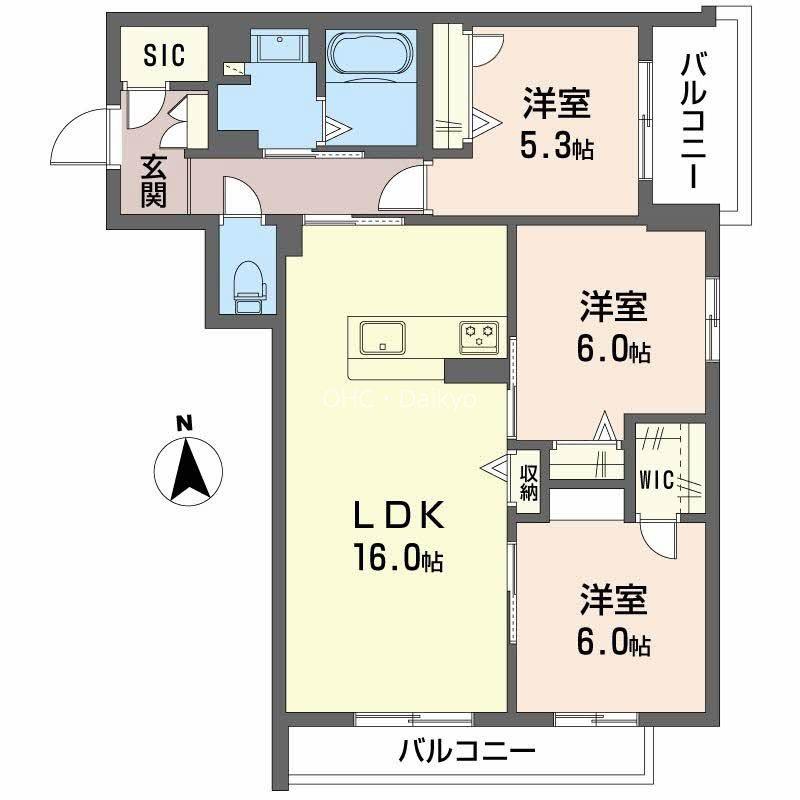 シャーメゾン バルーンフラワー(3LDK/2階)の間取り写真