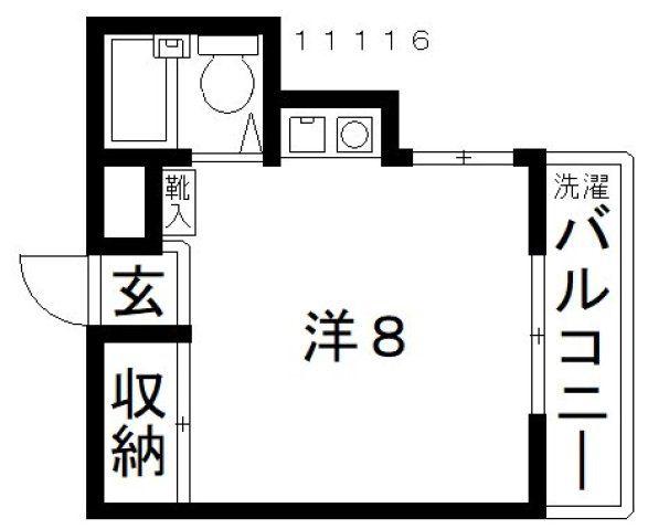 田中ハイツ(ワンルーム/3階)の間取り写真